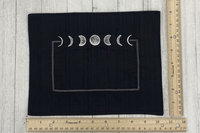 Embroidered Silk Moon Phase Altar Cloth, Altar Decor, Tarot Altar Cloth, Portable Altar Cloth, Small Spaces Altar, Home Office Altar