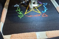 Embroidered Silk Elemental Pentacle Altar Cloth, Traveling Altar Cloth, Portable Altar Cloth, Small Spaces Altar, Home Office Altar