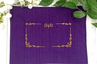 Embroidered Silk Moon Frame Altar Cloth, Traveling Altar Cloth, Portable Altar Cloth, Small Spaces Altar, Home Office Altar