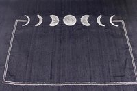 Embroidered Silk Moon Phase Altar Cloth, Altar Decor, Tarot Altar Cloth, Portable Altar Cloth, Small Spaces Altar, Home Office Altar