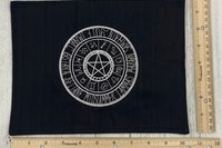 Embroidered Silk Wheel of Year Altar Cloth, Altar Decor, Tarot Altar Cloth, Tarot Cloth, Altar Mat, Portable Altar Cloth, Small Spaces Altar