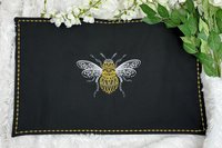 Bee Embroidered Altar Cloth, Tarot Cloth, Altar Decor, Double Sided Altar Cloth, Wall Hanging, Dice Mat, Centerpiece