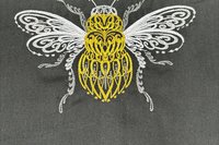 Bee Embroidered Altar Cloth, Tarot Cloth, Altar Decor, Double Sided Altar Cloth, Wall Hanging, Dice Mat, Centerpiece