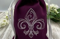 Embroidered Silk lined Tarot Bag Keepsake Bag / Drawstring Bag / Jewelry Bag / Crystal Bag / Gift Bag / Tarot Pouch