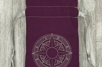 Star Embroidered Silk lined Tarot Bag Keepsake Bag / Drawstring Bag / Jewelry Bag / Crystal Bag / Gift Bag / Tarot Pouch