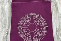 Star Embroidered Silk lined Tarot Bag Keepsake Bag / Drawstring Bag / Jewelry Bag / Crystal Bag / Gift Bag / Tarot Pouch