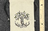 Tree Embroidered Silk lined Tarot Bag Keepsake Bag / Drawstring Bag / Jewelry Bag / Crystal Bag / Gift Bag / Tarot Pouch