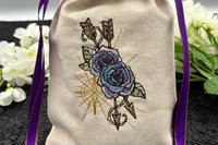 Floral Embroidered Silk lined Tarot Bag Keepsake Bag / Drawstring Bag / Jewelry Bag / Crystal Bag / Gift Bag / Tarot Pouch