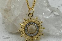 Sun Necklace, Handmade Necklace, Dainty Necklace, Layering Necklace, Celestial Necklace,