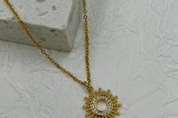 Sun Necklace, Handmade Necklace, Dainty Necklace, Layering Necklace, Celestial Necklace,