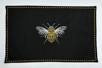 Bee Embroidered Altar Cloth, Tarot Cloth, Altar Decor, Double Sided Altar Cloth, Wall Hanging, Dice Mat, Centerpiece