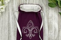 Embroidered Silk lined Tarot Bag Keepsake Bag / Drawstring Bag / Jewelry Bag / Crystal Bag / Gift Bag / Tarot Pouch