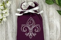 Embroidered Silk lined Tarot Bag Keepsake Bag / Drawstring Bag / Jewelry Bag / Crystal Bag / Gift Bag / Tarot Pouch