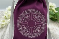 Star Embroidered Silk lined Tarot Bag Keepsake Bag / Drawstring Bag / Jewelry Bag / Crystal Bag / Gift Bag / Tarot Pouch