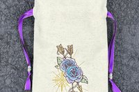 Floral Embroidered Silk lined Tarot Bag Keepsake Bag / Drawstring Bag / Jewelry Bag / Crystal Bag / Gift Bag / Tarot Pouch