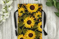 Sunflower Tarot Bag/ Custom Tarot Bag/ Keepsake Bag / Drawstring Bag / Oracle Bag / Jewelry Bag / Crystal Bag / Gift Bag / Tarot Pouch