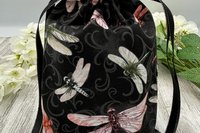 Dragonfly Tarot Bag/ Custom Tarot Bag/ Keepsake Bag / Drawstring Bag / Oracle Bag / Jewelry Bag / Crystal Bag / Gift Bag / Tarot Pouch