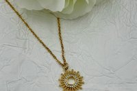 Sun Necklace, Handmade Necklace, Dainty Necklace, Layering Necklace, Celestial Necklace,