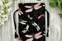 Dragonfly Tarot Bag/ Custom Tarot Bag/ Keepsake Bag / Drawstring Bag / Oracle Bag / Jewelry Bag / Crystal Bag / Gift Bag / Tarot Pouch