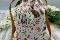 Rabbit Tarot Bag/ Custom Tarot Bag/ Keepsake Bag / Drawstring Bag / Oracle Bag / Jewelry Bag / Crystal Bag / Gift Bag / Tarot Pouch