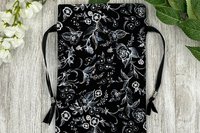 Floral Tarot Bag/ Custom Tarot Bag/ Keepsake Bag / Drawstring Bag / Oracle Bag / Jewelry Bag / Crystal Bag / Gift Bag / Tarot Pouch