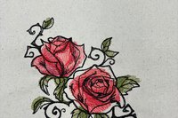 Rose Embroidered Altar Cloth, Tarot Cloth, Altar Decor, Double Sided Altar Cloth, Wall Hanging, Dice Mat, Centerpiece