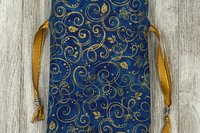 Gold Swirls Tarot Bag/ Keepsake Bag / Drawstring Bag / Oracle Bag / Jewelry Bag / Crystal Bag / Gift Bag / Tarot Pouch