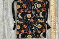 Floral Moon Bag/ Custom Tarot Pouch/ Keepsake Bag / Drawstring Bag / Oracle Bag / Crystal Bag / Tarot Pouch / Cosmetic Bag