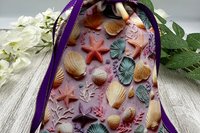 Seashells Tarot Bag/ Custom Tarot Pouch/ Keepsake Bag / Drawstring Bag / Oracle Bag / Crystal Bag / Tarot Pouch / Cosmetic Bag