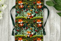 Fox Tarot Bag/ Custom Tarot Bag/ Keepsake Bag / Drawstring Bag / Oracle Bag / Jewelry Bag / Crystal Bag / Gift Bag / Tarot Pouch