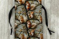 Squirrel Tarot Bag/ Custom Tarot Bag/ Keepsake Bag / Drawstring Bag / Oracle Bag / Jewelry Bag / Crystal Bag / Gift Bag / Tarot Pouch