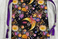 Moon Garden Tarot Bag/ Custom Tarot Pouch/ Keepsake Bag / Drawstring Bag / Oracle Bag / Crystal Bag / Tarot Pouch / Cosmetic Bag