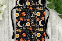 Floral Moon Bag/ Custom Tarot Pouch/ Keepsake Bag / Drawstring Bag / Oracle Bag / Crystal Bag / Tarot Pouch / Cosmetic Bag