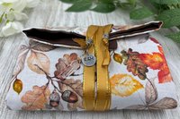 Reversible Cotton Lined Tarot Wrap/ Leaves Tarot Wrap / Tarot Supplies / Tarot Deck Storage / Tarot Cloth / Tarot Supplies / Altar