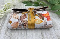 Reversible Cotton Lined Tarot Wrap/ Leaves Tarot Wrap / Tarot Supplies / Tarot Deck Storage / Tarot Cloth / Tarot Supplies / Altar