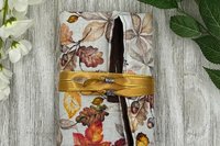 Reversible Cotton Lined Tarot Wrap/ Leaves Tarot Wrap / Tarot Supplies / Tarot Deck Storage / Tarot Cloth / Tarot Supplies / Altar