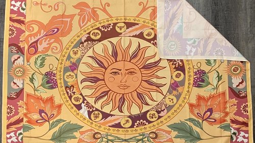 Sun Altar Cloth, Tarot Cloth, Altar Decor, Tapestry, Dice Mat, Centerpiece