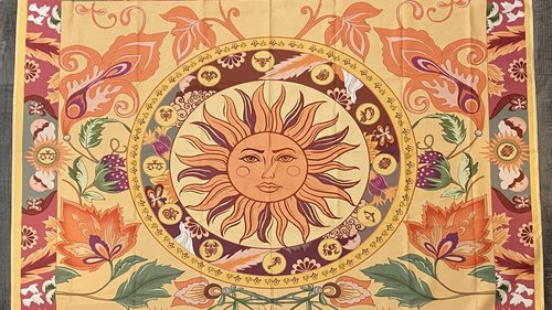 Sun Altar Cloth, Tarot Cloth, Altar Decor, Tapestry, Dice Mat, Centerpiece