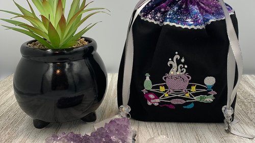 Pentacle Tarot Bag / Keepsake Bag / Drawstring Bag / Oracle Bag / Jewelry Bag / Purse / Crystal Bag / Gift Bag / Tarot Pouch / Cosmetic Bag