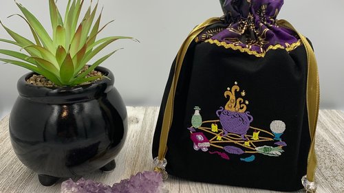 Pentacle Altar Tarot Bag / Keepsake Bag / Drawstring Bag / Oracle Bag / Jewelry Bag / Purse / Crystal Bag / Gift Bag / Tarot Pouch