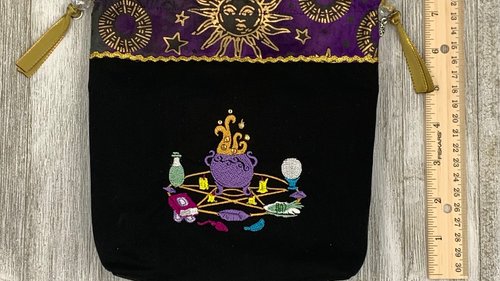 Pentacle Altar Tarot Bag / Keepsake Bag / Drawstring Bag / Oracle Bag / Jewelry Bag / Purse / Crystal Bag / Gift Bag / Tarot Pouch