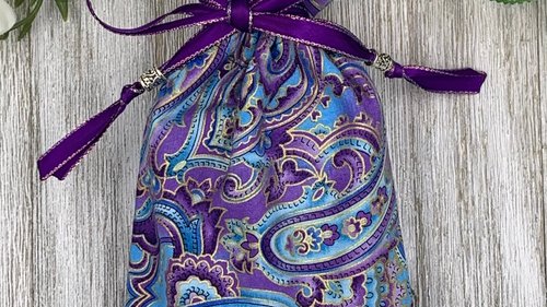Purple Filigree Tarot Bag/ Custom Tarot Pouch/ Keepsake Bag / Drawstring Bag / Oracle Bag / Crystal Bag / Tarot Pouch / Cosmetic Bag