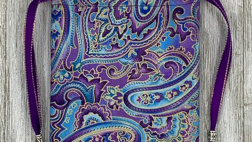 Purple Filigree Tarot Bag/ Custom Tarot Pouch/ Keepsake Bag / Drawstring Bag / Oracle Bag / Crystal Bag / Tarot Pouch / Cosmetic Bag