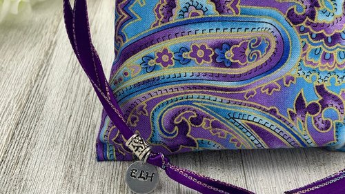 Purple Filigree Tarot Bag/ Custom Tarot Pouch/ Keepsake Bag / Drawstring Bag / Oracle Bag / Crystal Bag / Tarot Pouch / Cosmetic Bag