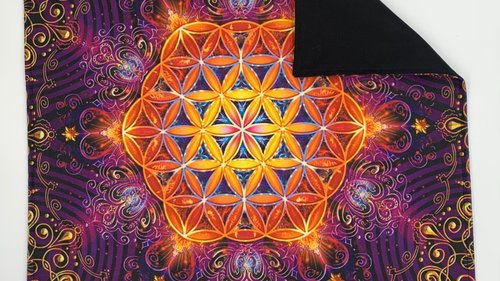 Flower of Life Mandala Altar Cloth, Tarot Cloth, Altar Decor, Double Sided Altar Cloth, Wall Hanging, Dice Mat, Centerpiece