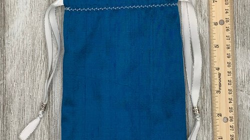 Silk & Silk Lined Tarot Bag, Blue and Black / Custom Tarot Pouch/ Keepsake Bag / Drawstring Bag / Oracle Bag / Crystal Bag / Tarot Pouch