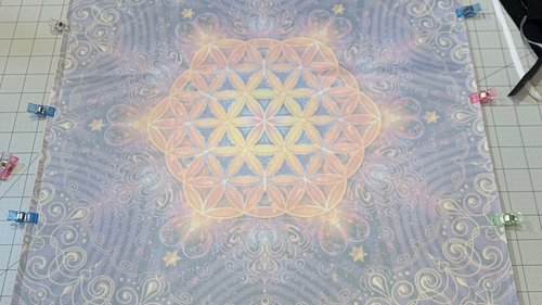 Flower of Life Mandala Altar Cloth, Tarot Cloth, Altar Decor, Double Sided Altar Cloth, Wall Hanging, Dice Mat, Centerpiece