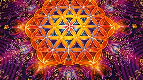 Flower of Life Mandala Altar Cloth, Tarot Cloth, Altar Decor, Double Sided Altar Cloth, Wall Hanging, Dice Mat, Centerpiece