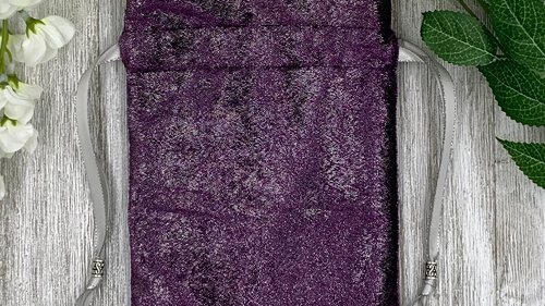 Velvet - Metallic Purple Tarot Bag/ Custom Tarot Pouch/ Keepsake Bag / Drawstring Bag / Oracle Bag / Crystal Bag / Tarot Pouch