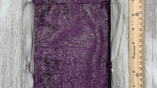 Velvet - Metallic Purple Tarot Bag/ Custom Tarot Pouch/ Keepsake Bag / Drawstring Bag / Oracle Bag / Crystal Bag / Tarot Pouch